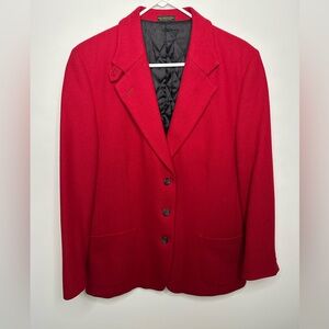 L L Bean red wool / lambswool jacket. Thinsulate lining. Excellent cond. size 14